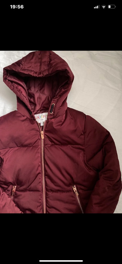 Outfit kids burgundy puffer jacket 