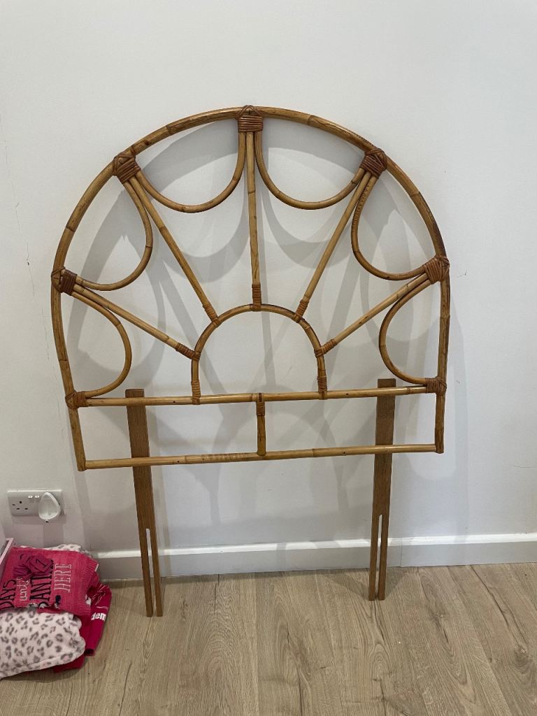 Vintage Rattan Headboard – Good Condition for Sale in Christchurch, Dorset