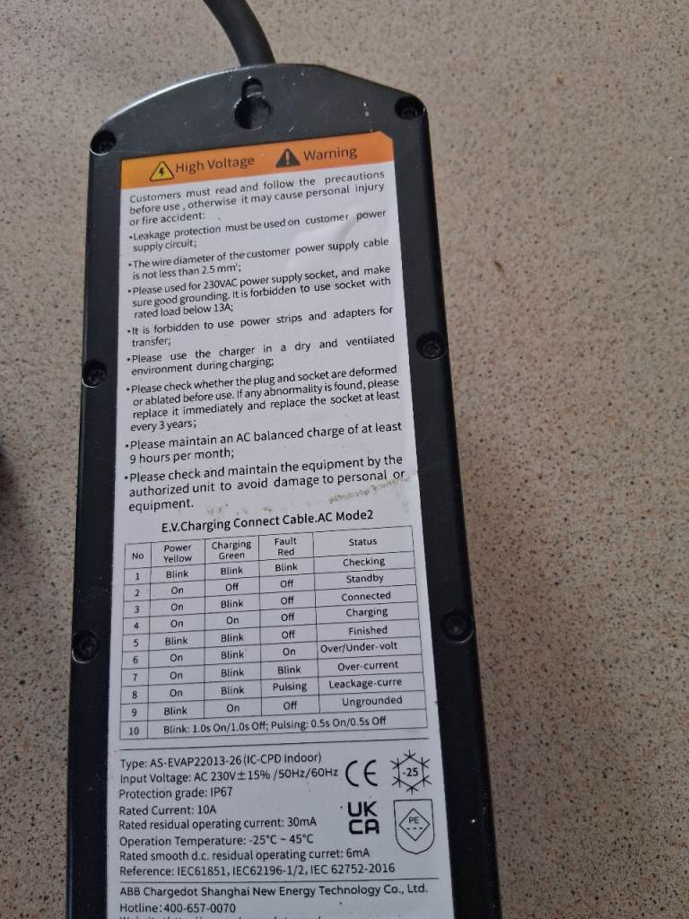 car charging cable for mg4 ev 