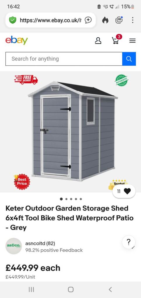 Garden shed Keter grey shed