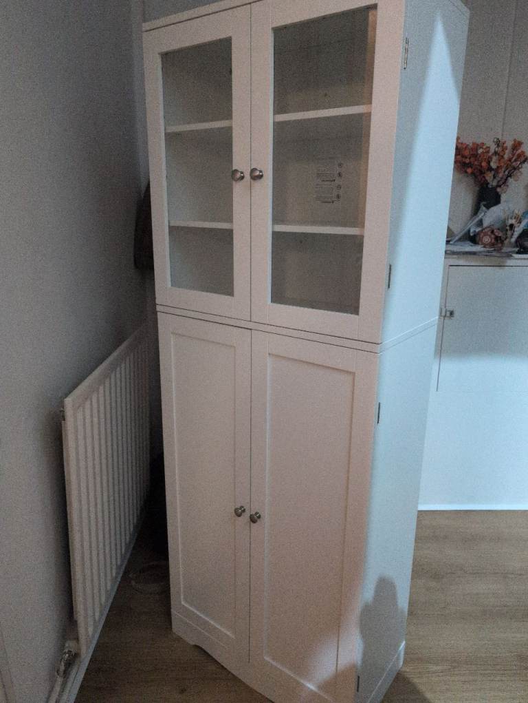 Modern White Display Cabinet / Kitchen Larder – Excellent Condition