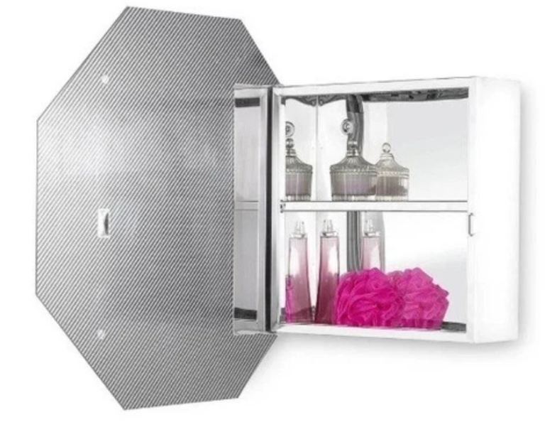 Croydex Octagonal Mirrored Bathroom Cabinet  New & Boxed