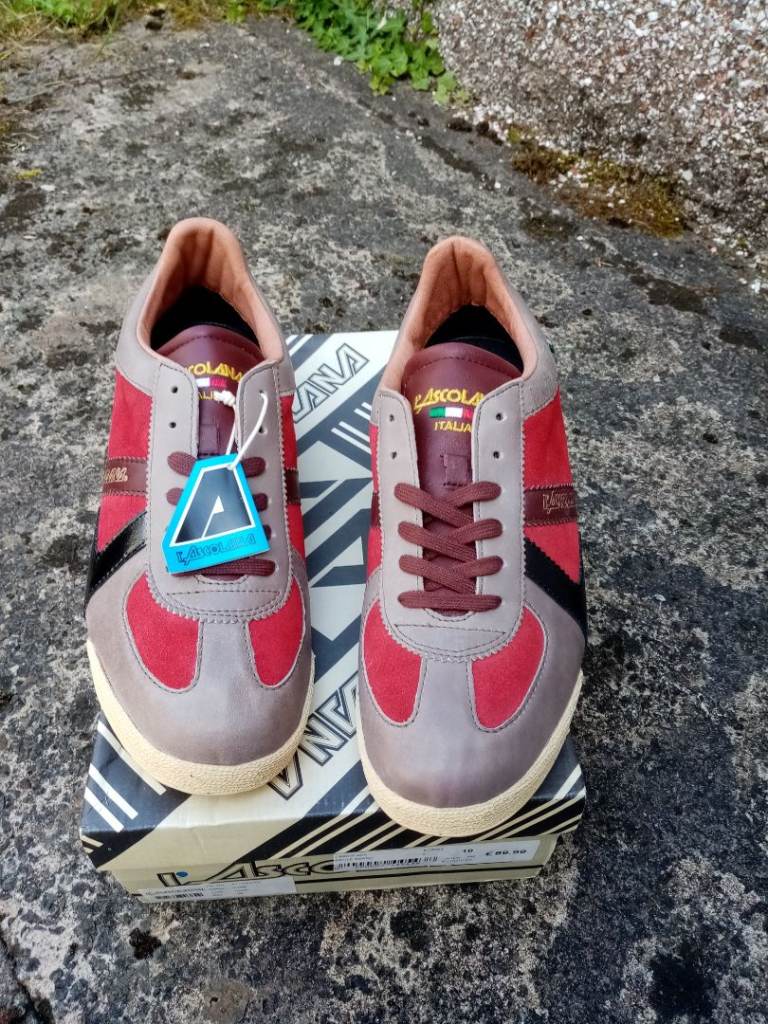 Lascolana estille uk 10 red rosso suede 