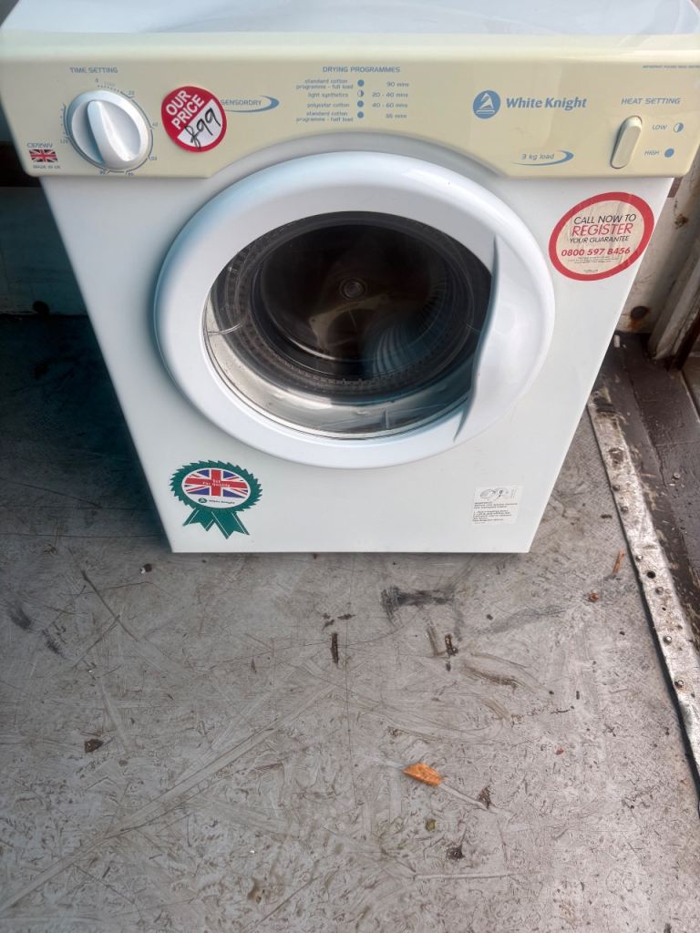 🔥WHIGHT KNIGHT 3KG MINI DRYER £70 DELIVERED🔥6 MONTHS WARRANTY 🔥DENTON APPLIANCES 🔥