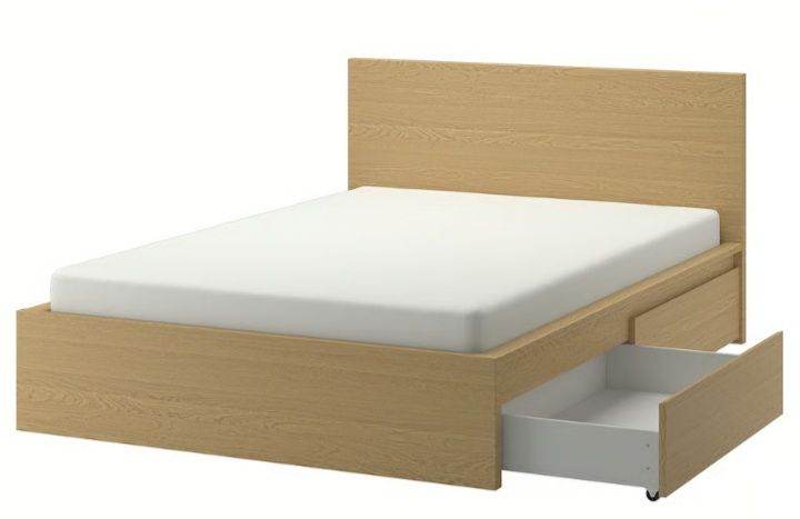 Ikea double bed frame with underneath 2 dr