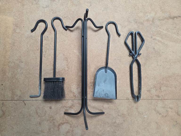 Black Metal Fireplace Companion Set 
