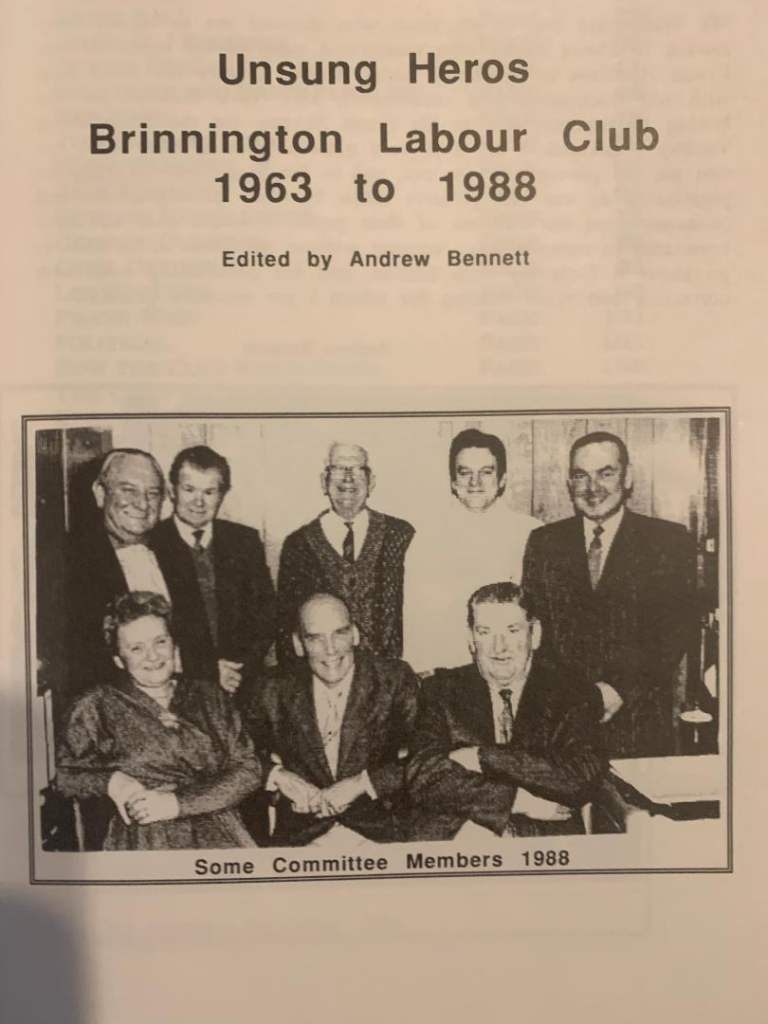  BRINNINGTON LABOUR CLUB SOCIAL HISTORY