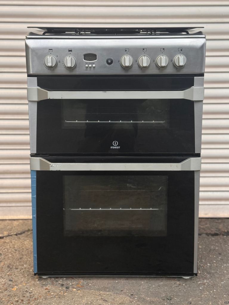 Indesit gas cooker 60cm fsd double oven stainless steel 3 months warranty 