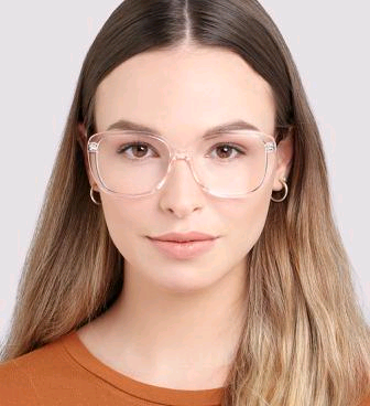 Oversized crystal nude glasses , lens -4.25(prescription can be chan