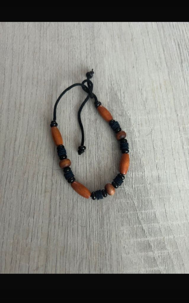 Handmade Wooden Bead Bracelet – Adjustable Cord | in Poole, Dorset ...