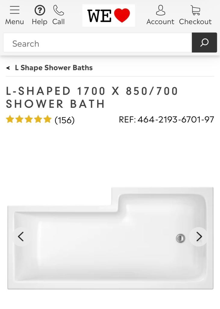 image for L Shaped Shower Bath and front panel