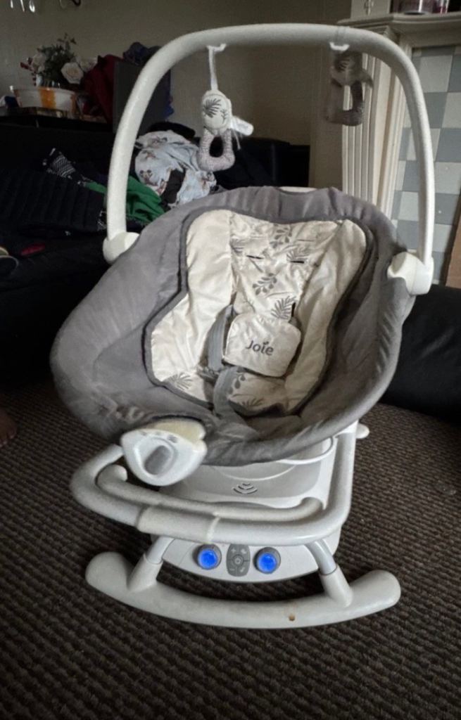 Joie Baby Bouncer/Rocking Chair – Grey, Good Condition