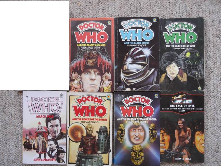 image for 7 Doctor Who Target paperbacks - Deadly Assassin, Eden, Robot, Mandragora, Daleks, Face Of Evil