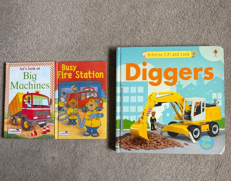 Children's Book Bundle - Big Machines, Fire Station & Diggers