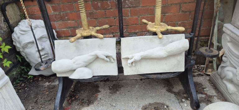 The creation of Adam concrete wall art sculpture