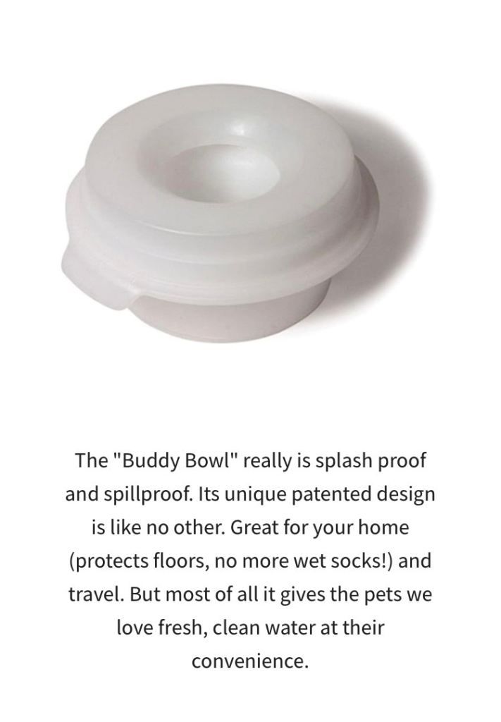 Pet water bowl non spill