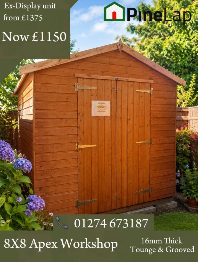 Ex-Display 8FT x 8FT Heavy Duty Wooden Workshop