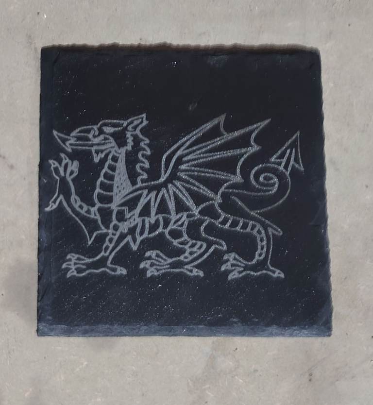 Welsh Dragon/Draig Goch Slate Coaster 