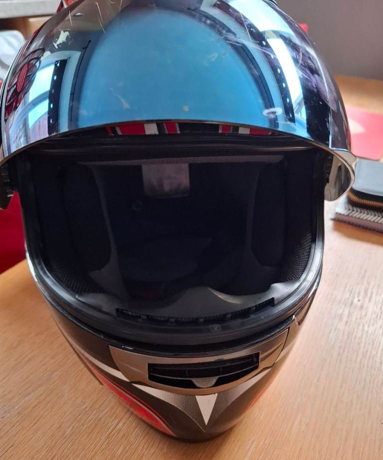 Motorbike helmet with gloves 