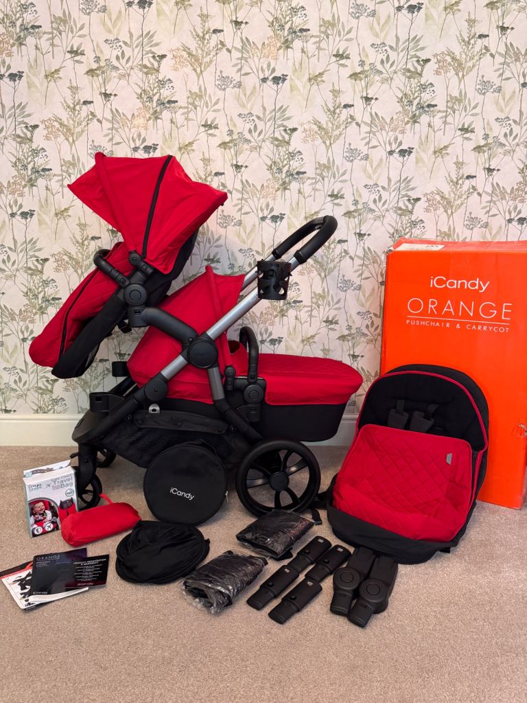 iCandy Orange Single or Double Pushchair/Carrycot Travel System £450 OVNO