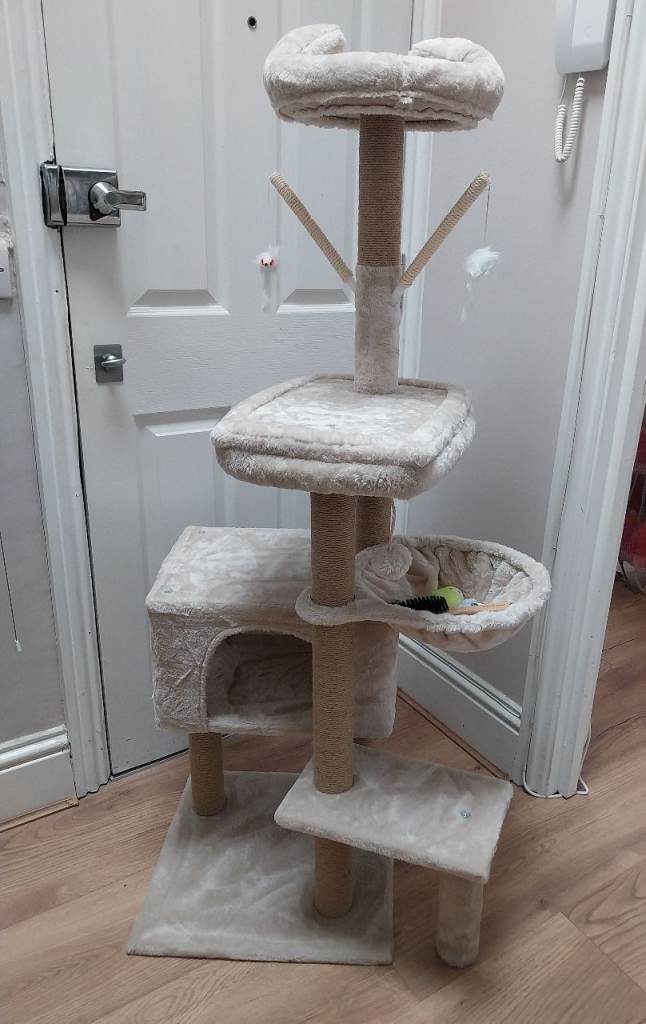 Cat Tree, 145cm Multi-Level Cat Climbing Tower