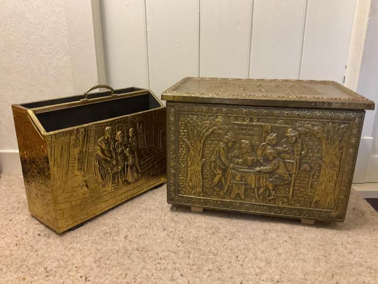 Brass Magazine Holder & Brass Log Box
