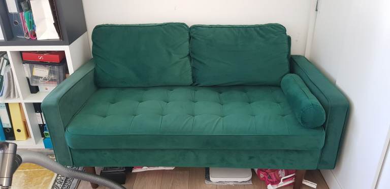 Jungle green velvet 2x2 seater 