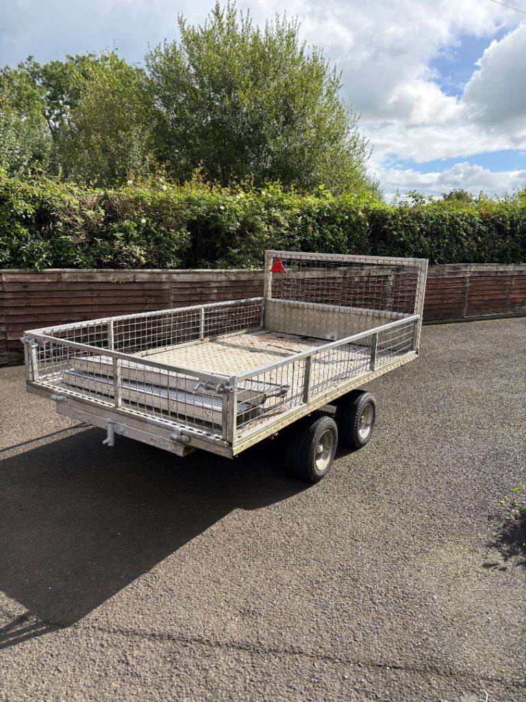 Used Twin Axle Trailer with Mesh Sides and ramps