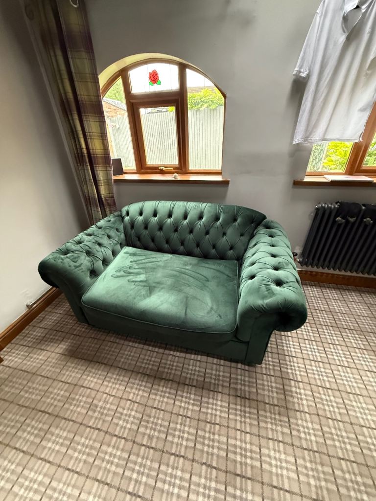 Emerald Green Velvet 2-Seater Sofa