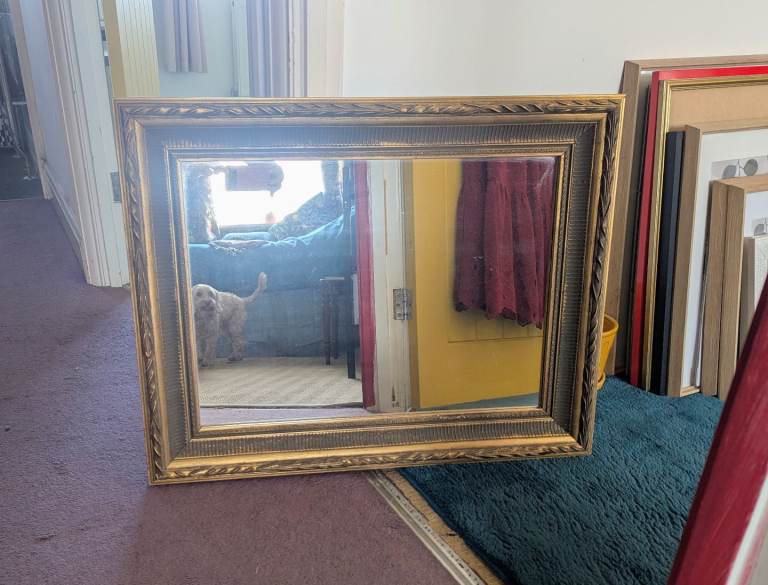 Antique mirror with gold frame