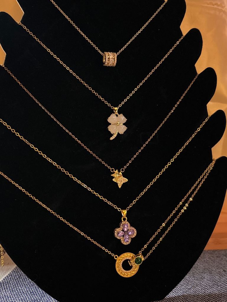 Bundle New Gold Plated Necklace Set with Various Pendants