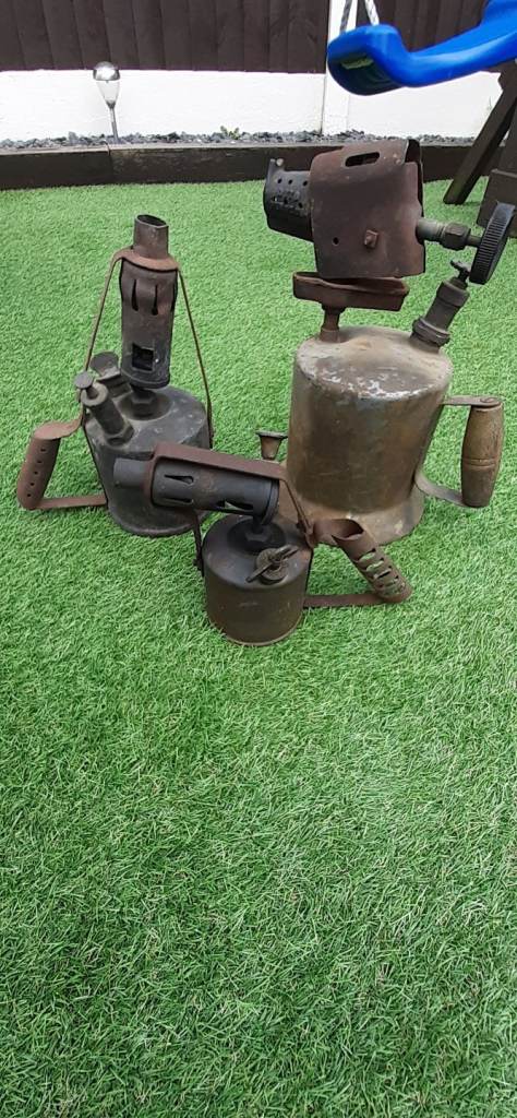 Old antique vintage paraffin blowlamp blow torch blow lamp