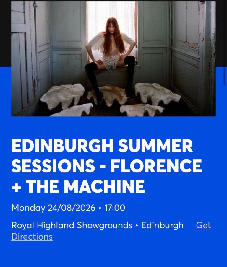**CAR Parking ticket ** Florence + The Machine Edinburgh Summer Sessions Ticket - 24/08/2026