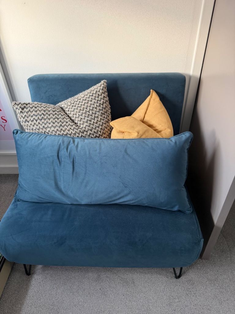 Blue Velvet sofa bed 