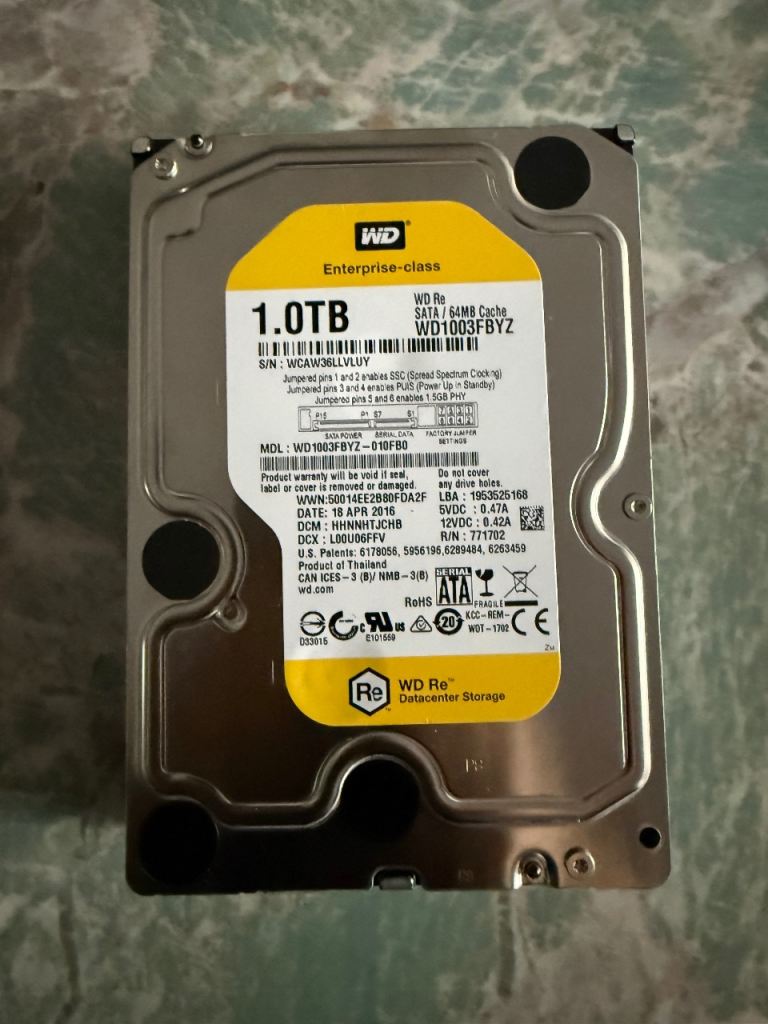 Western Digital WD1003FBYZ-010FB0 Desktop Hard Drive 1TB, 3.5" SATA
