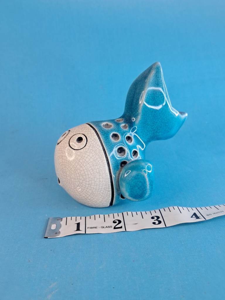 Bright Blue Whale Ceramic Ornament Contemporary Style Cool Blue Whale with a surprise 😲face
