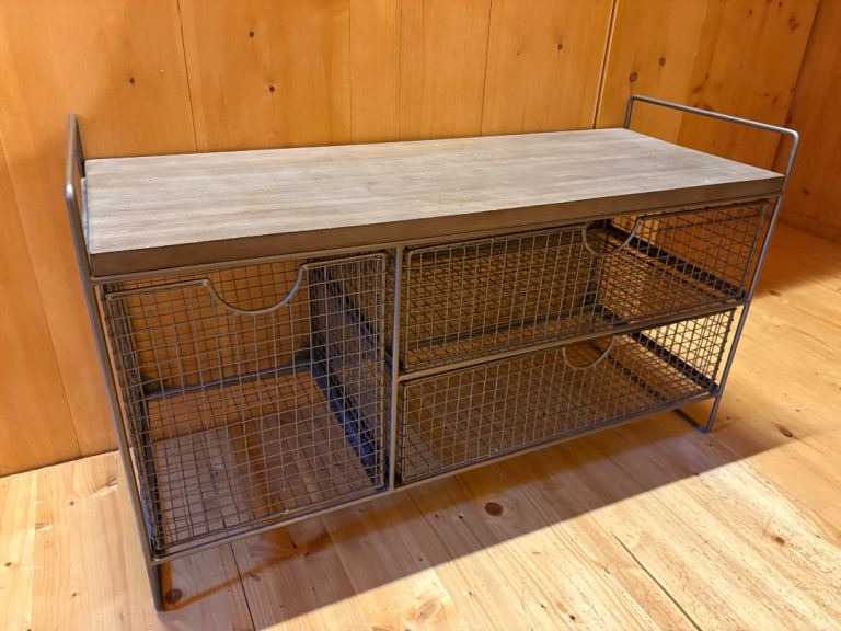 Wooden shoe bench