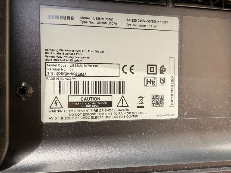 Samsung UE55MU7070 55-inch 4K UHD Smart TV – Good Condition