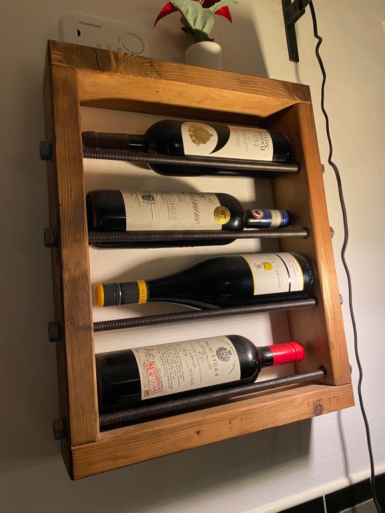 Rustic Wall Mounted Wine Rack 