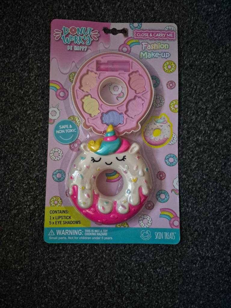 Donut Worry Be Happy Unicorn Make-up Carry Case - New