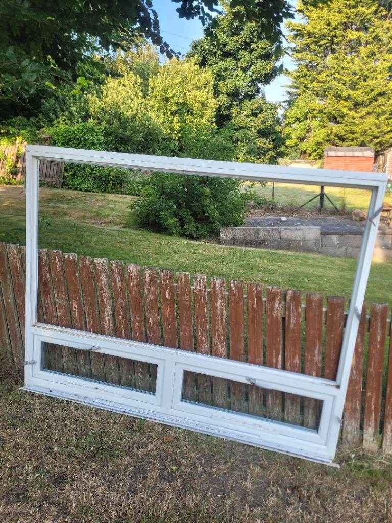 Large white uPVC double-glazed window for sale.