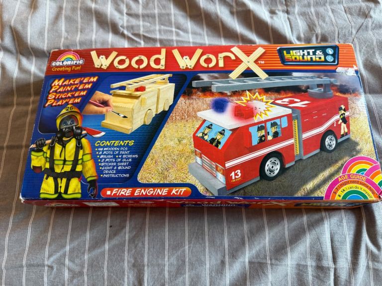 Wood Worx Work Fire Engine Toy Build Set