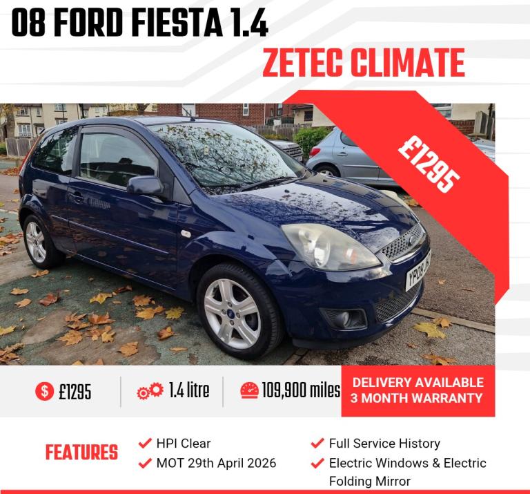 2008 Ford Fiesta 1.4 Zetec 3dr [Climate] HATCHBACK Petrol Manual