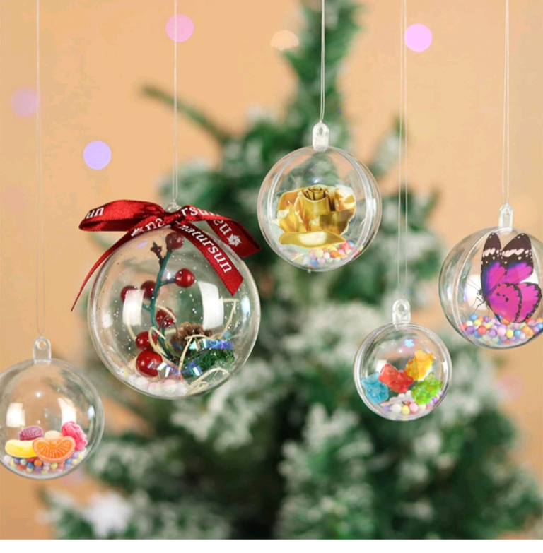 Bnib 30 PCS Clear Fillable Christmas Baubles