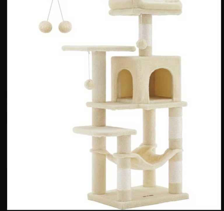 New beige and light grey cat tree
