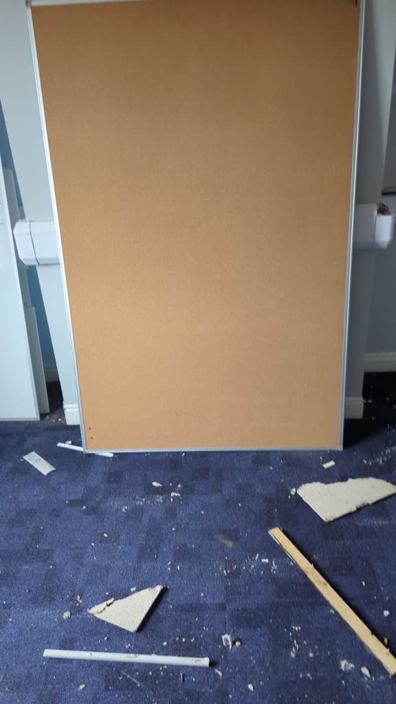 Bi-Office Cork Notice Board with Aluminium Frame – Good Condition