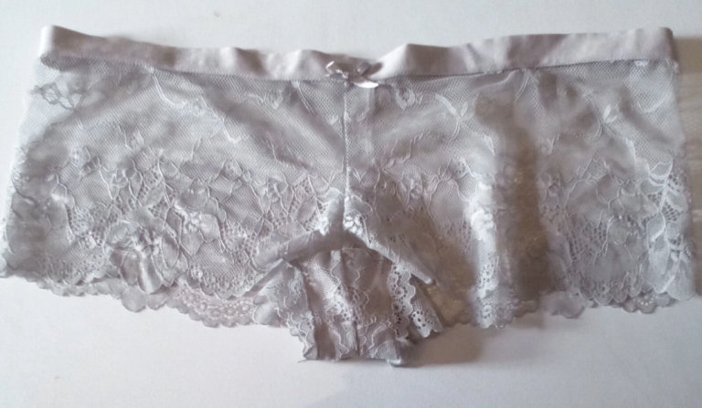 New Grey Floral Lacy See-Through Briefs Underwear French Knickers- Size 16. TO POST ONLY!
