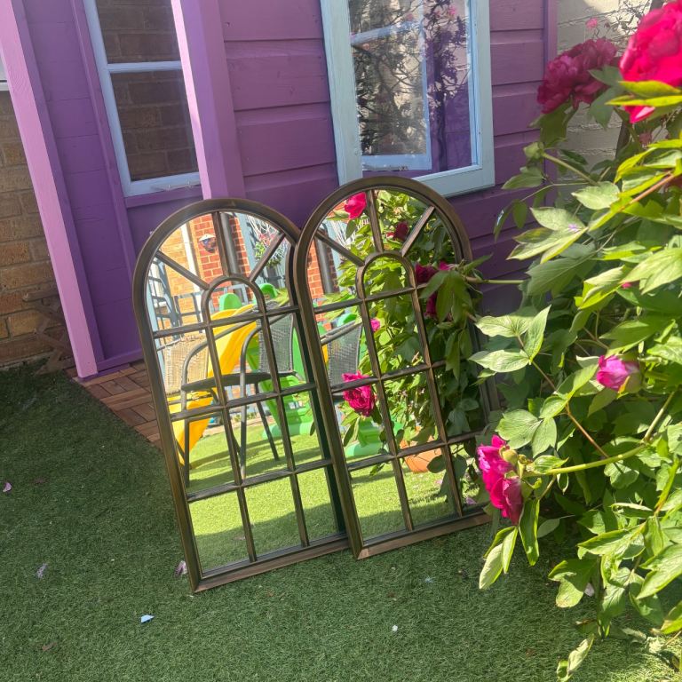 Pair of garden arch mirrors 