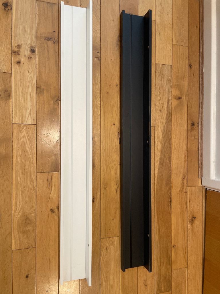 Pair of Wood Wall Shelves – Black and White, Good Condition