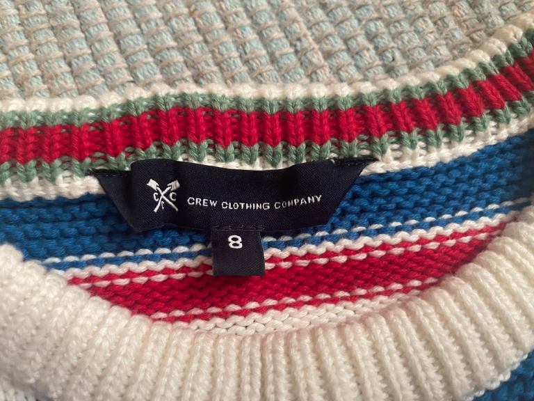 Striped royal blue stripe jumper CREW